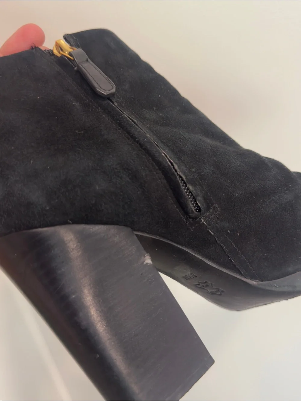 Tory Burch Black Suede & Leather Cap-Toe Ankle Boots